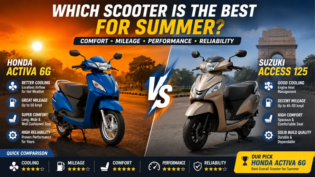 Delhi Heat Alert! Activa 6G or TVS Jupiter 110 -Which Scooter Keeps You More Comfortable in Extreme Summer?