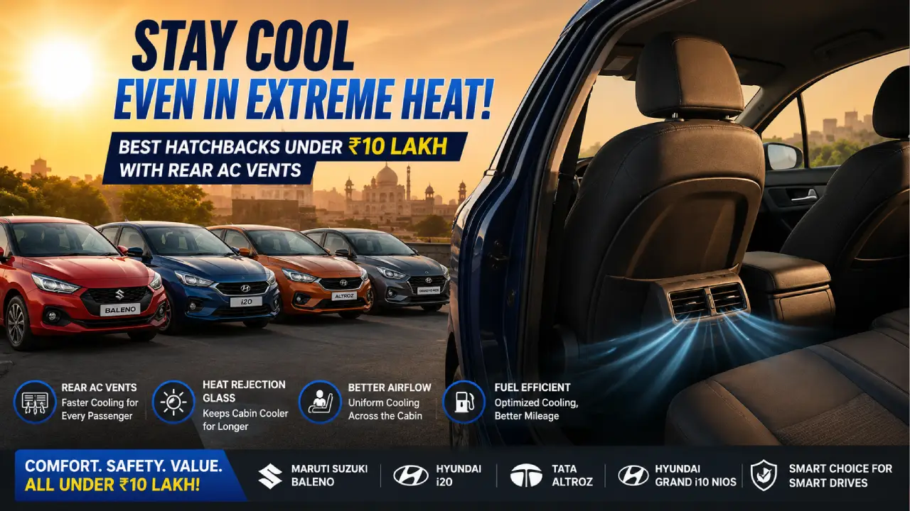 Delhi Heat Alert! Best Hatchbacks Under ₹10 Lakh with Rear AC Vents to Keep Your Cabin Cool