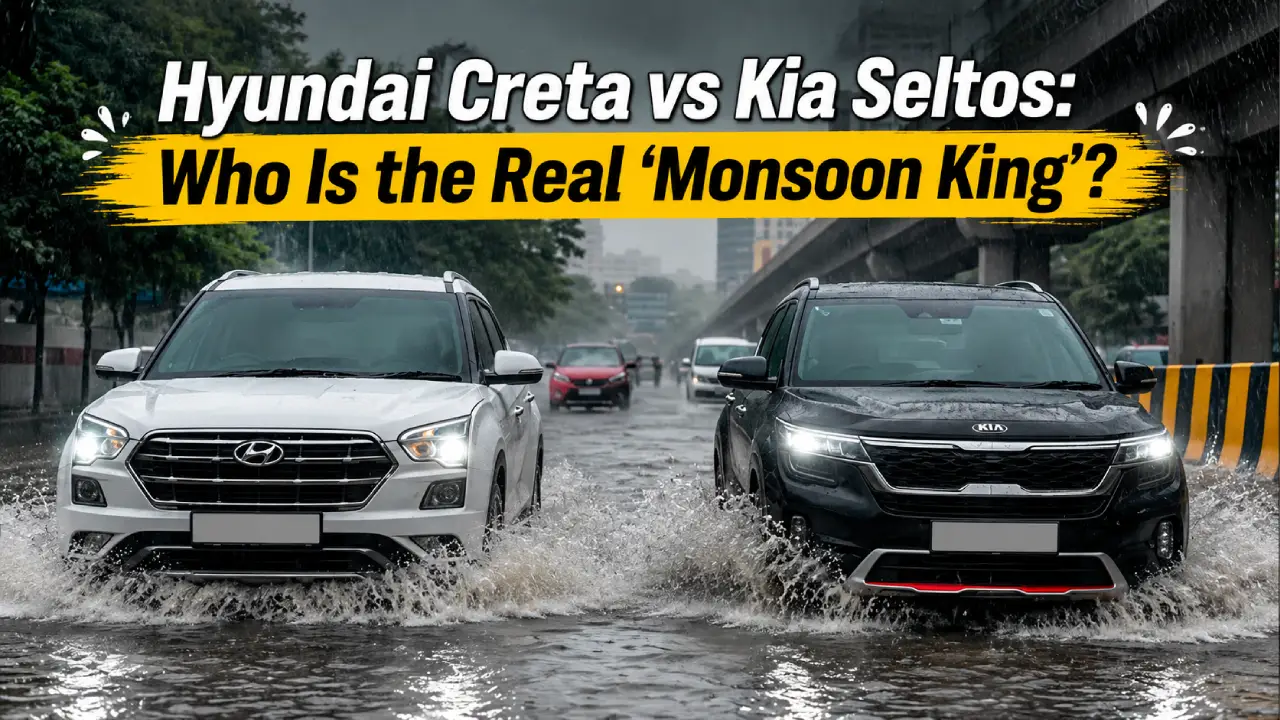Hyundai Creta vs Kia Seltos: Which SUV Is Better for Monsoon Driving? Check Price, Features & Mileage