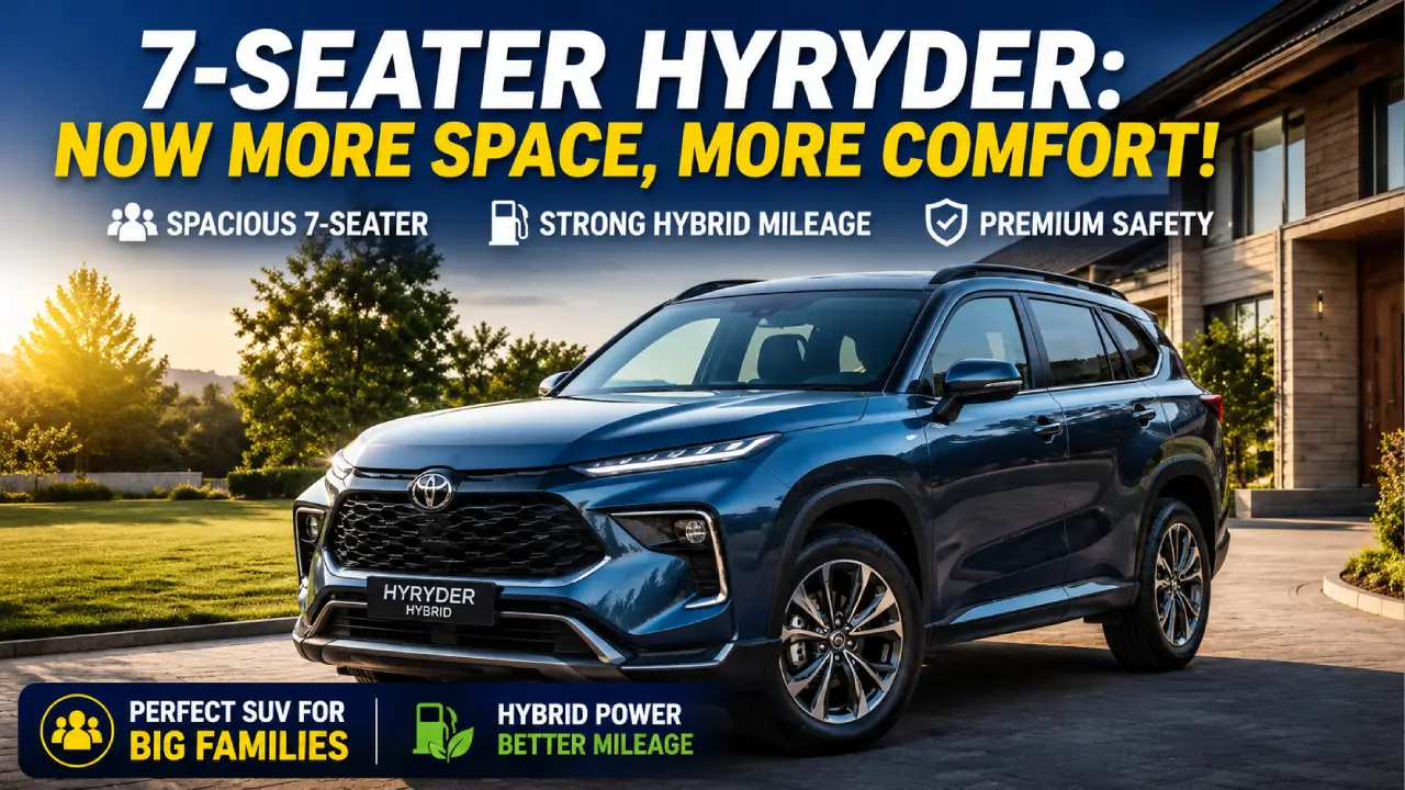 Toyota 7-Seater Hyryder Hybrid 2026: 35 KM Mileage, Premium Features, Expected Price & Launch Details